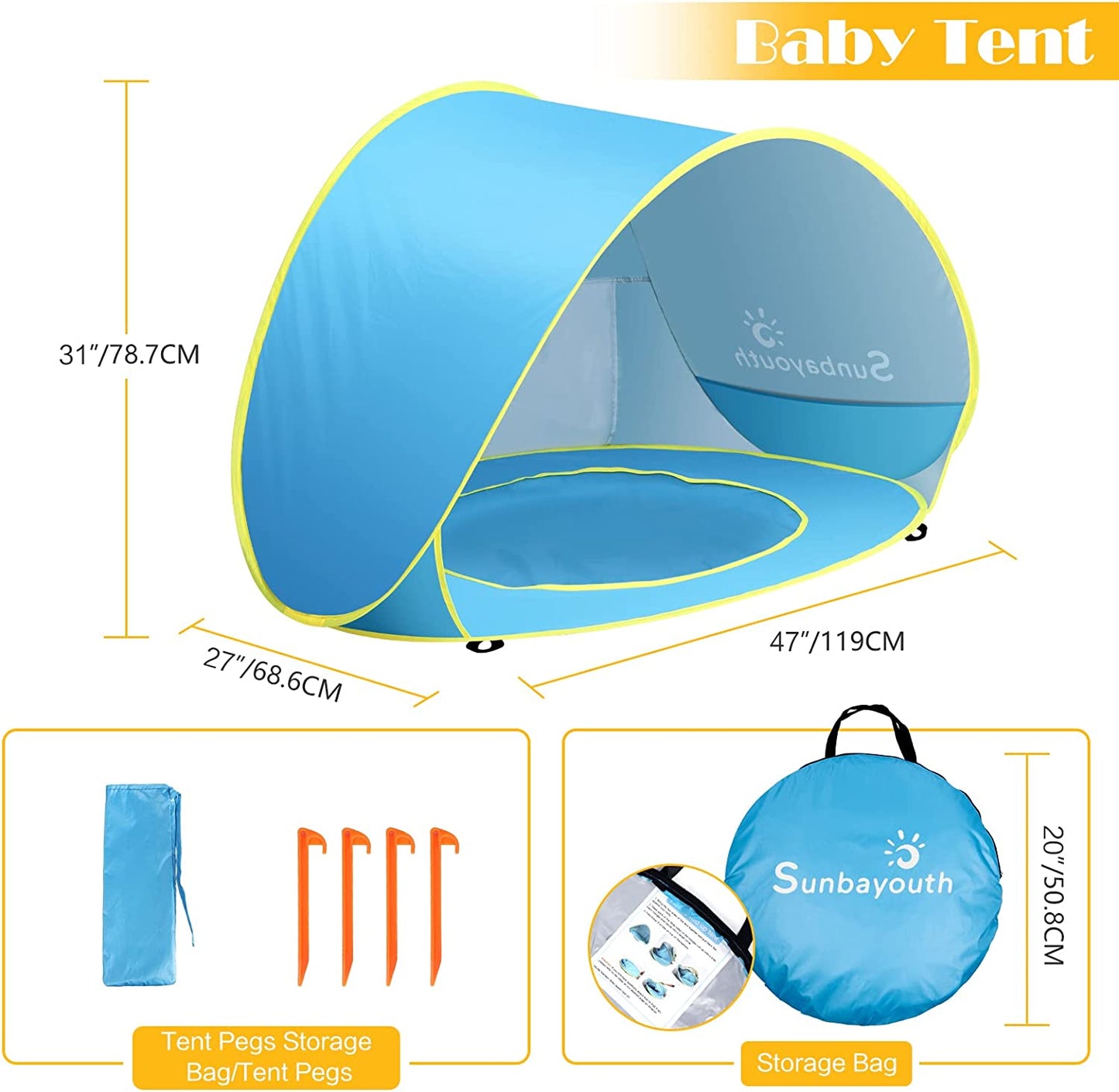 Baby Beach Pool Tent, UV Protection Infant Sun Shelters