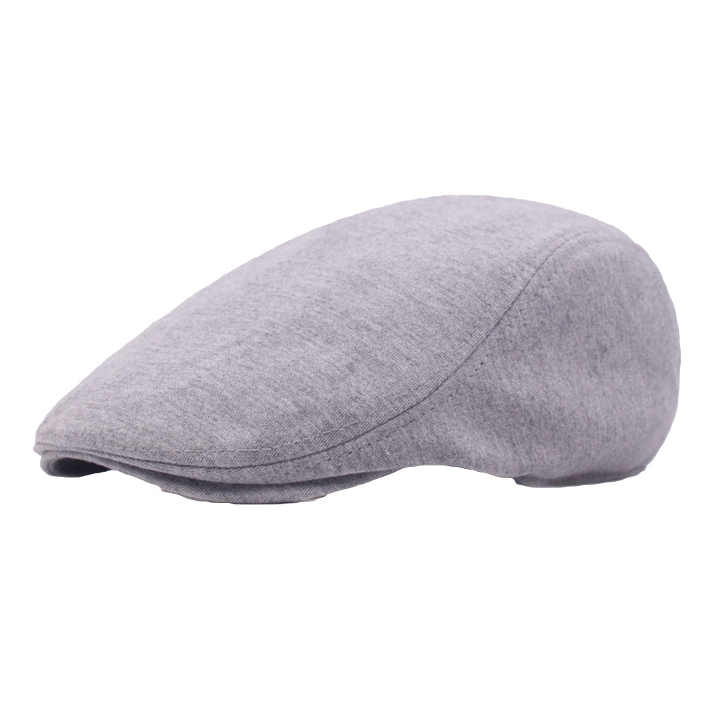 Vintage Men Solid Color Cotton Newsboy Cap Flat Beret Outdoor Sports Sun Hat