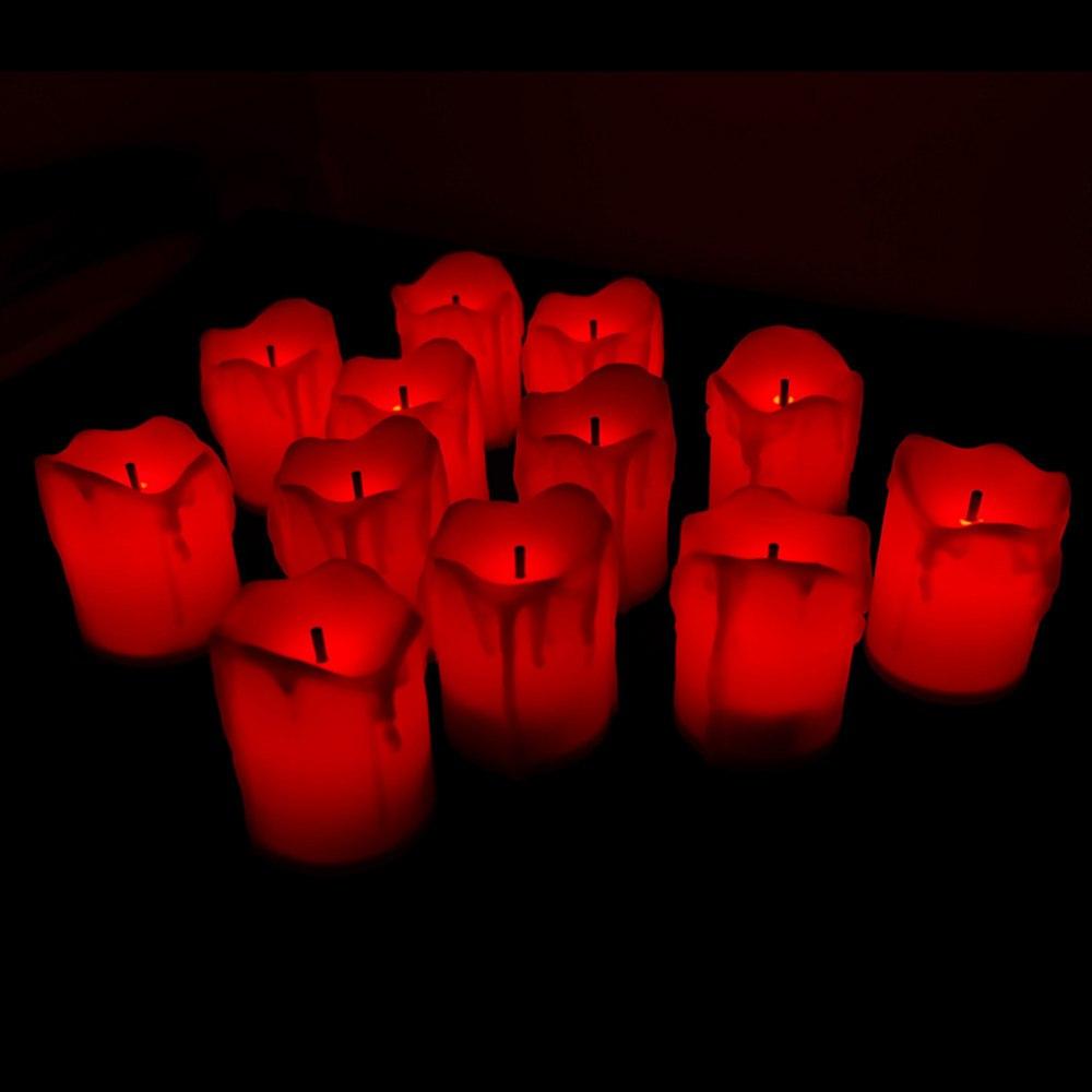12 Pack LED Tea Light Candles for Halloween