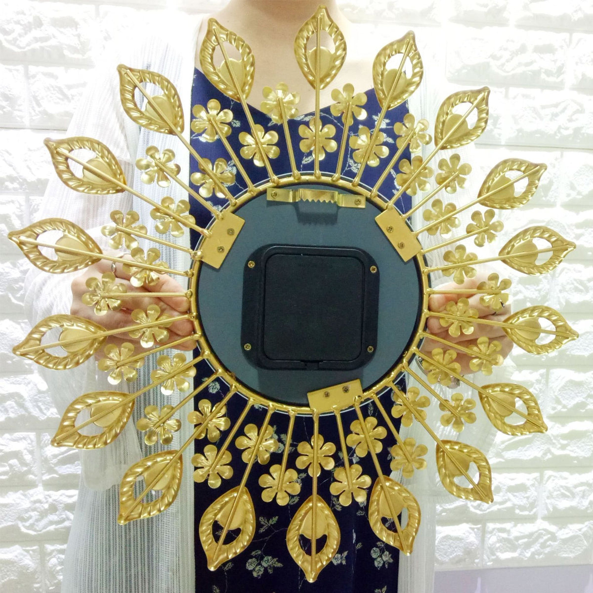 15" Large 3D Wall Clock Watch w/ Peacock Diamonds for Home Decoration