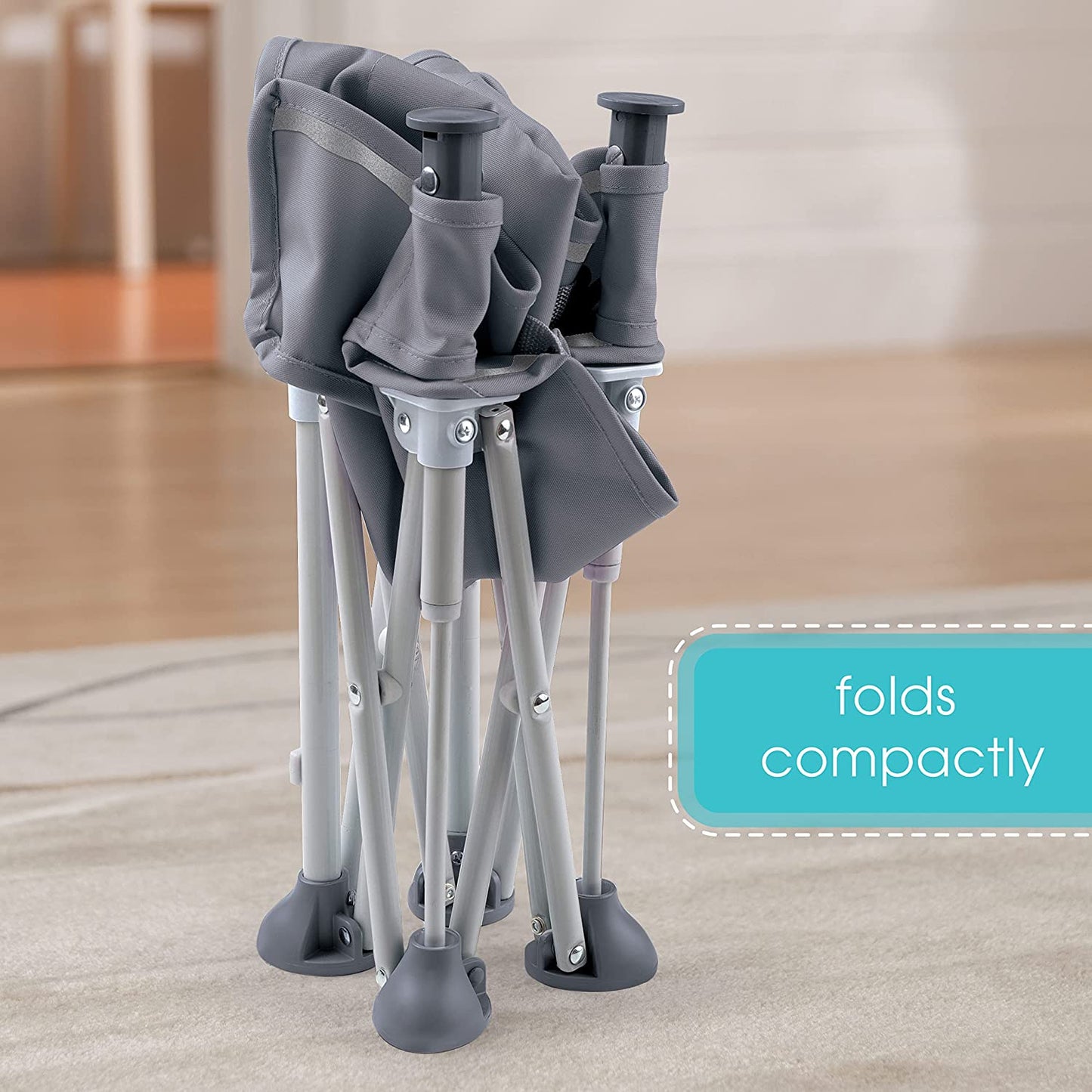 Pop âN Sit Portable Booster Chair, Gray - Booster Seat for Indoor/Outdoor Use - Fast, Easy & Compact Fold