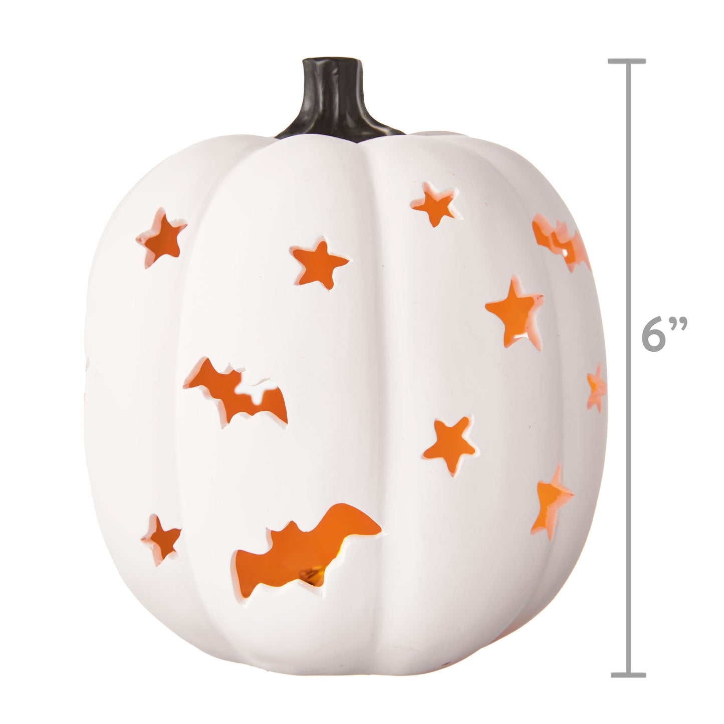 2-Count Halloween LED-Light Black & Pink Resin Pumpkin