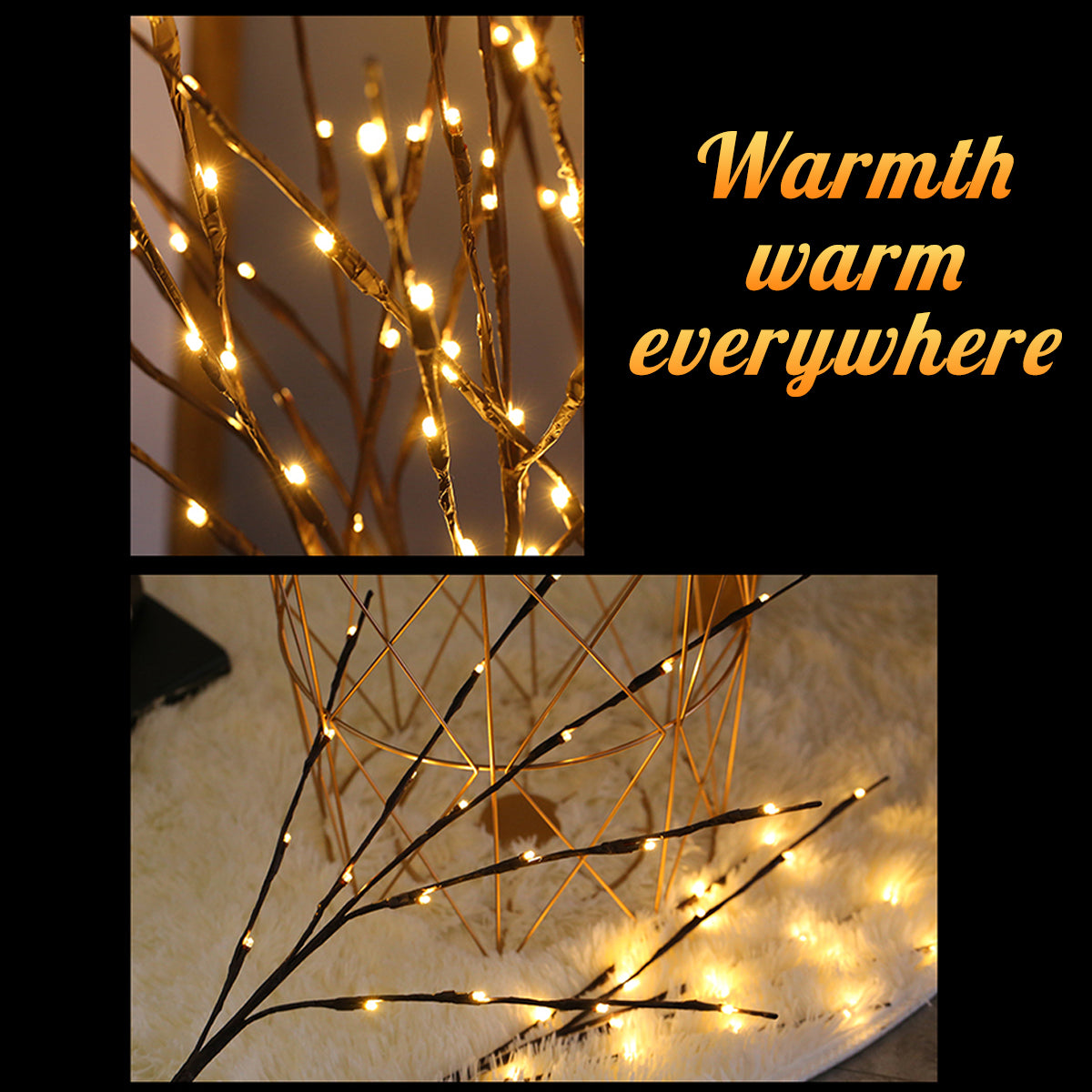 Warm White Christmas LED Willow Branch Lamp Decoration