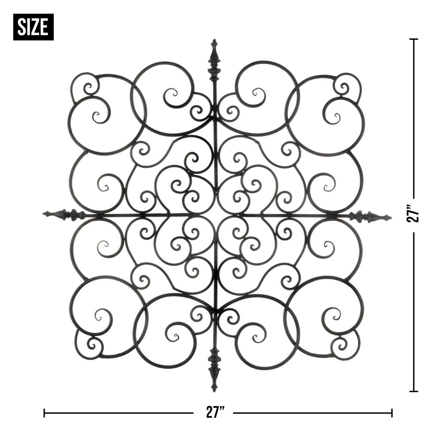 SQUARE FLEUR-DE-LIS WALL PLAQUE