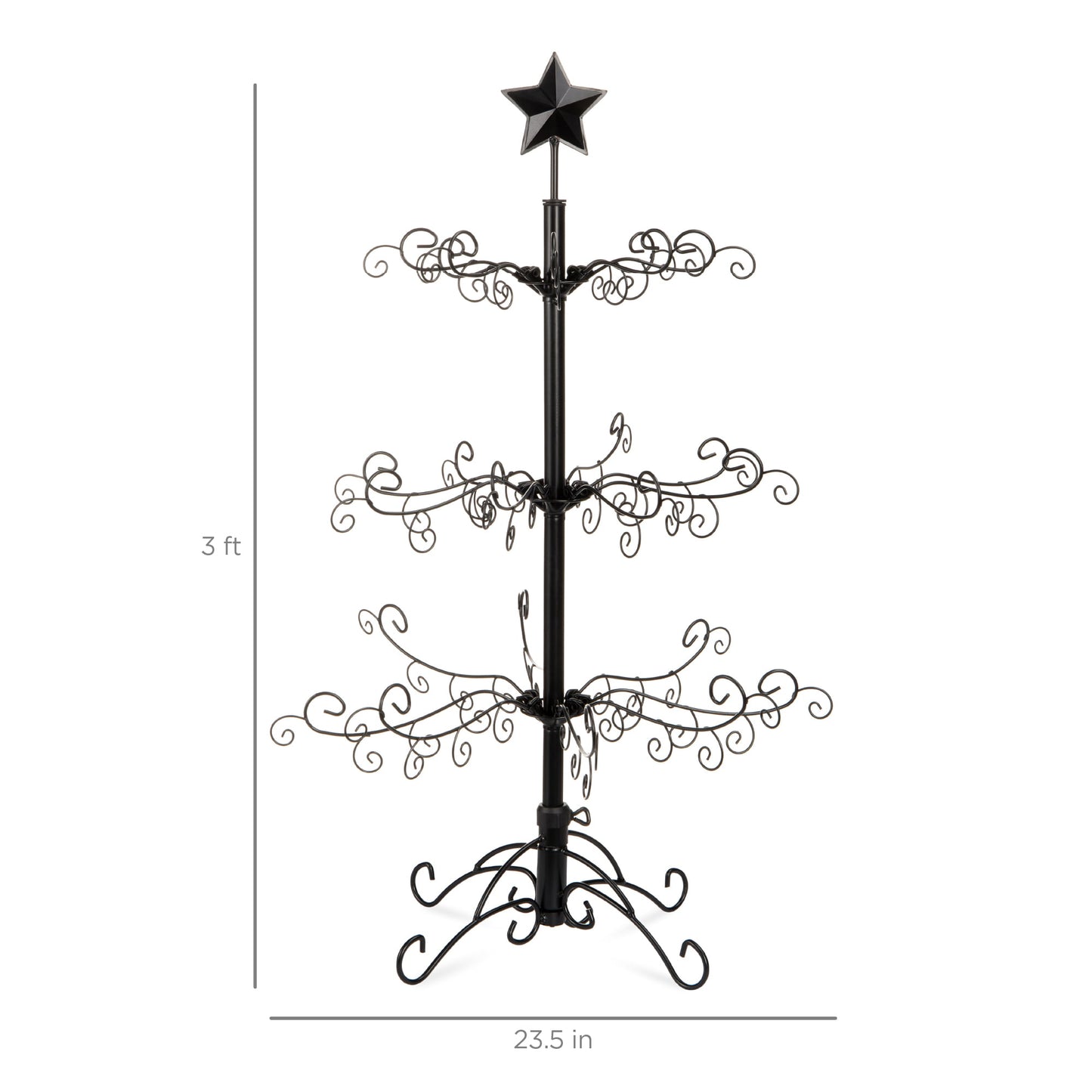 3ft Wrought Stand Iron Ornament Display Christmas Tree