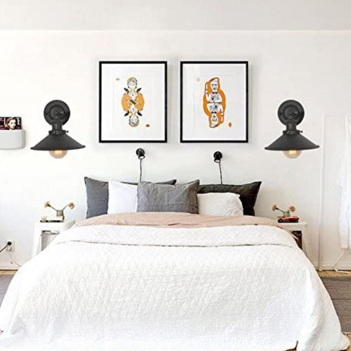 Plugin Wall Sconces Lamps Set of 2