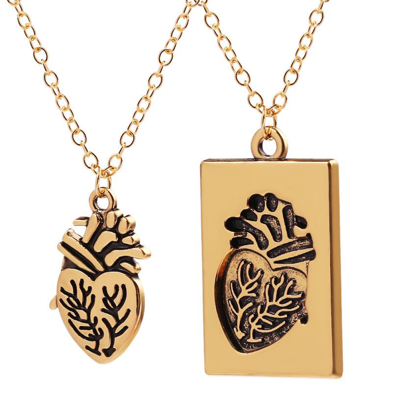 Couple Necklace Anatomical Heart