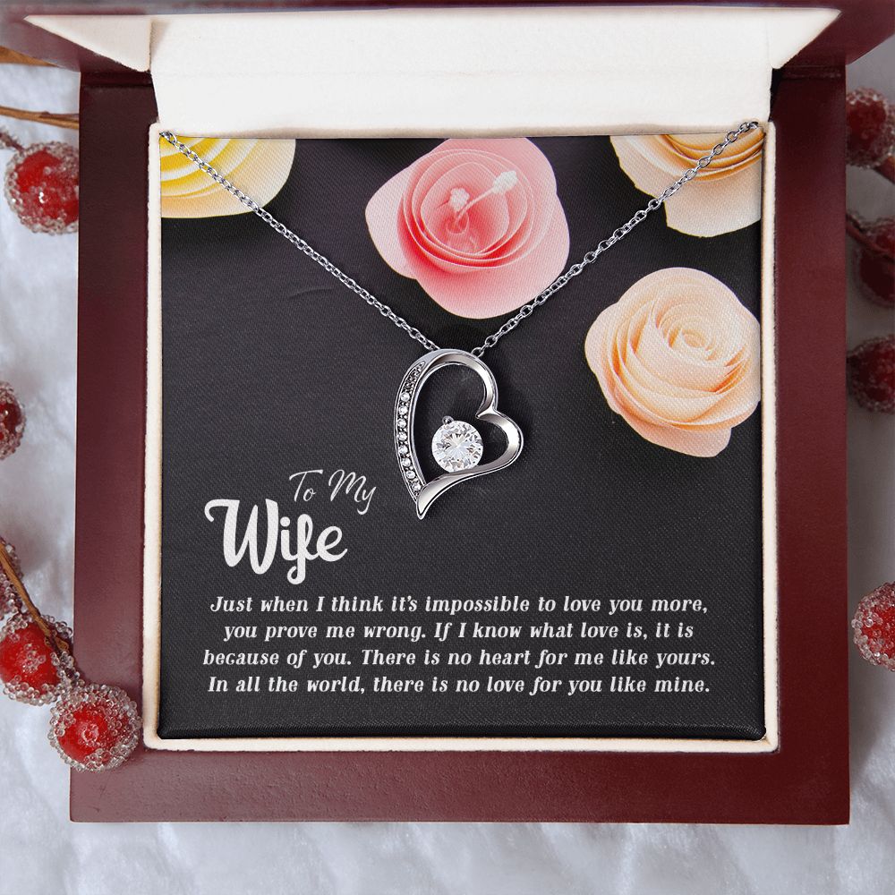 To My Wife There is no heart for me like yours Forever Love Necklace