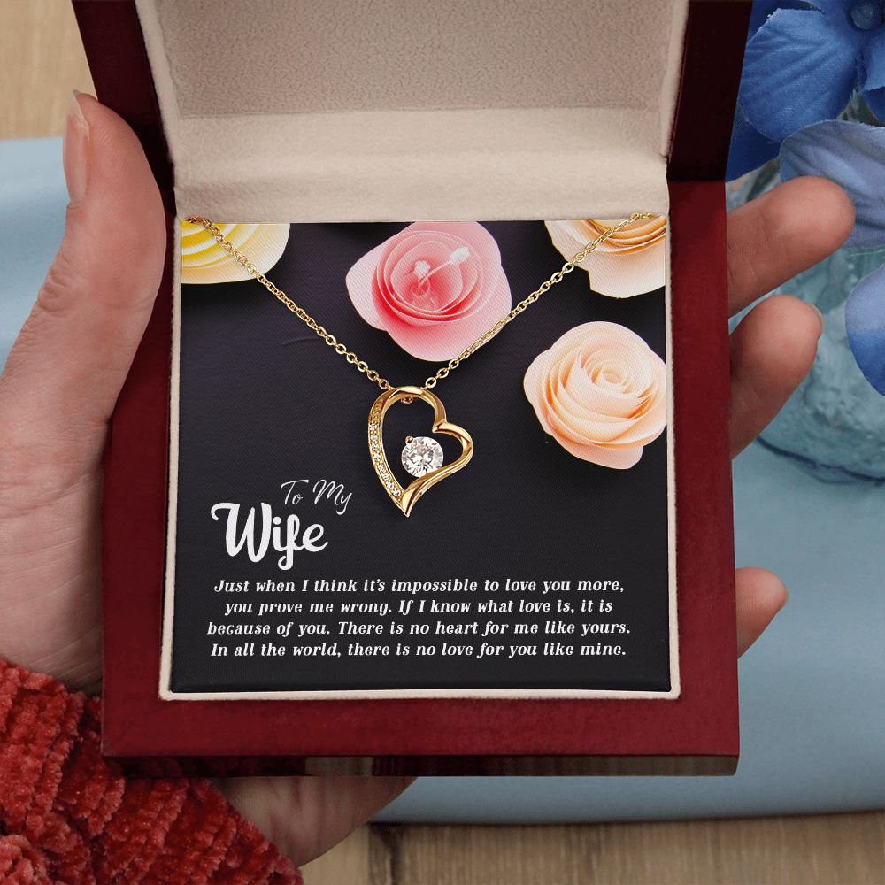 To My Wife There is no heart for me like yours Forever Love Necklace