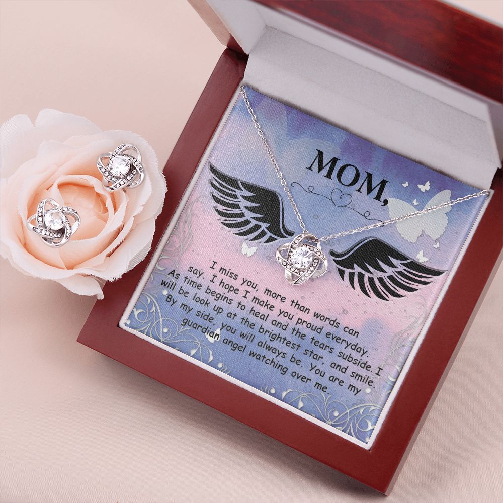 I miss you more than Love Knot Earring & Necklace Set