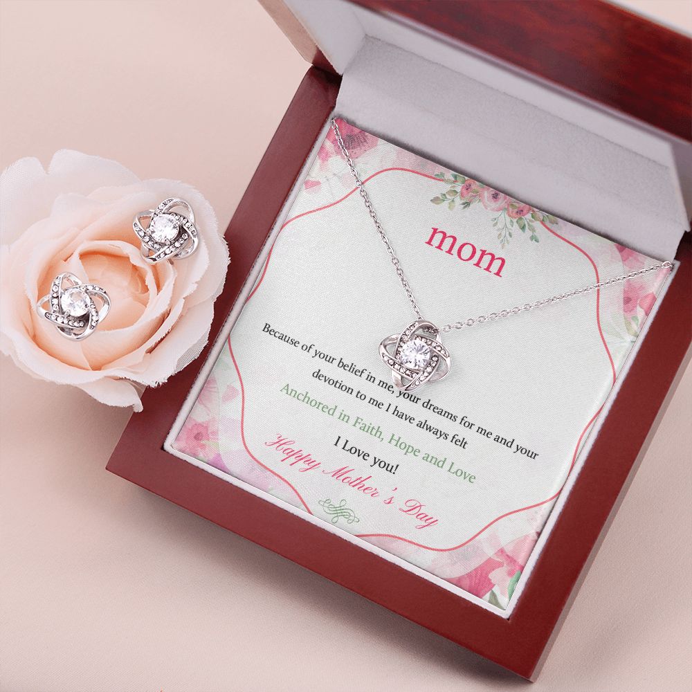 Message Card Mother day -final Love Knot Earring & Necklace Set