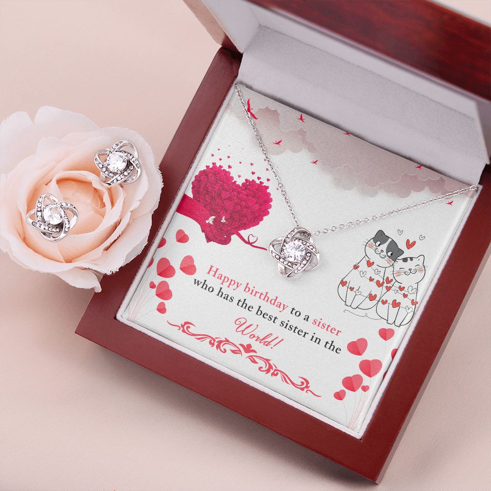 coupel 2e Love Knot Earring & Necklace Set