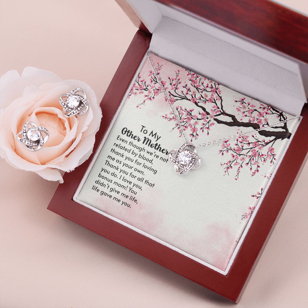 To My Other Mother Love Knot Earring & Necklace Set