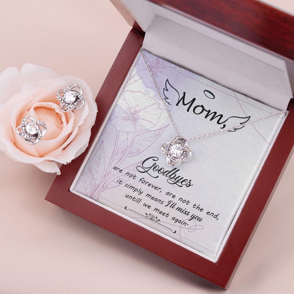 Goodbye aren_t forever dad Love Knot Earring & Necklace Set