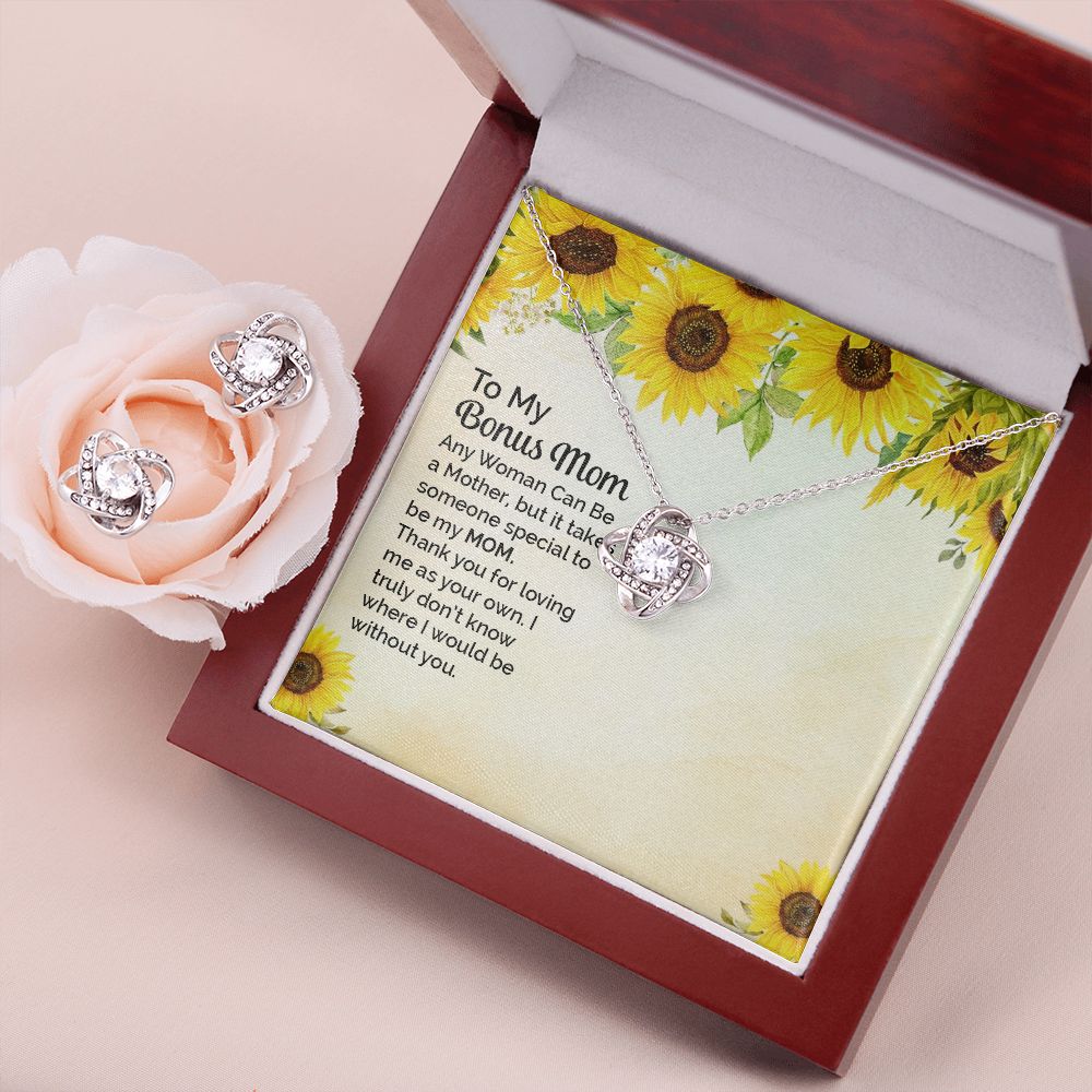 bonus mom Love Knot Earring & Necklace Set