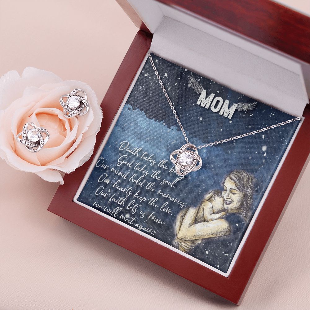 qwe2-01 Love Knot Earring & Necklace Set