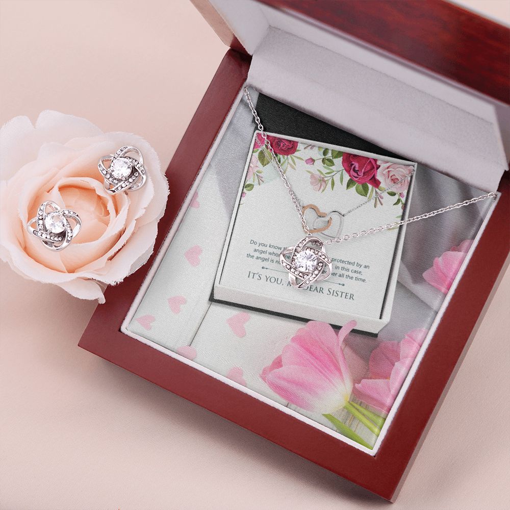 Mockup Sister 2 Love Knot Earring & Necklace Set