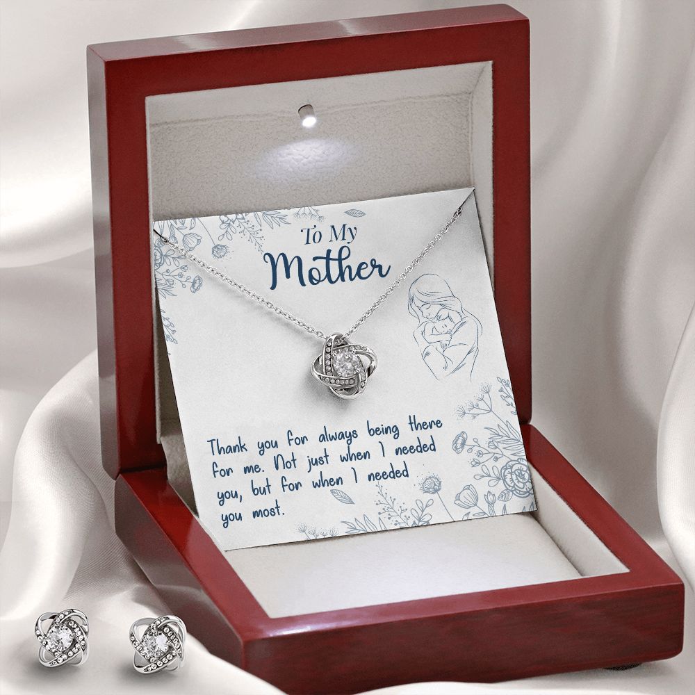 To My Mon if there ever comes a day where we cant be together Love Knot Earring & Necklace Set