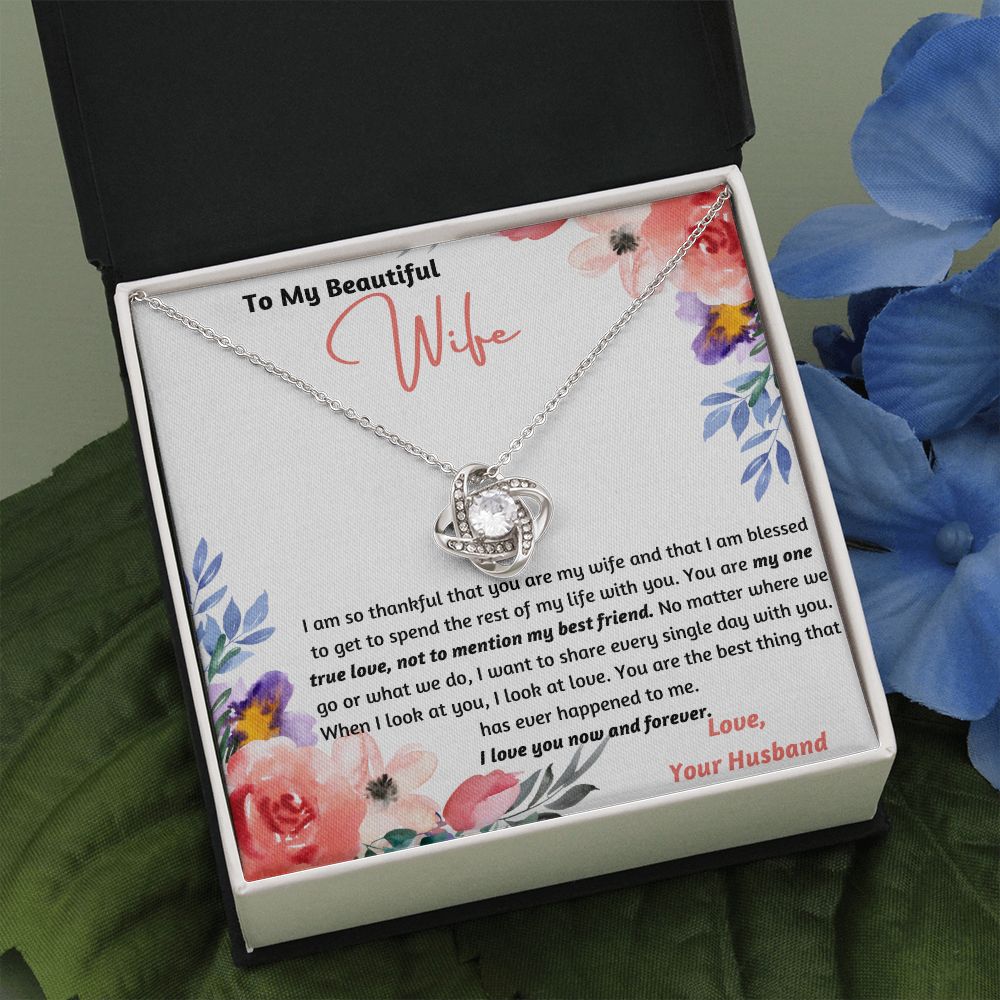 Holiday Special! To My Beautiful Wife One True Love Knot Necklace Set