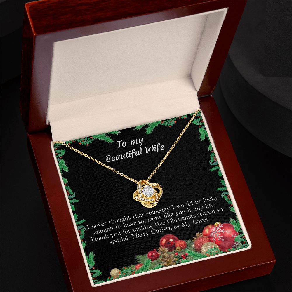 To My Beautiful Wife Merry Christmas My Love Necklace
