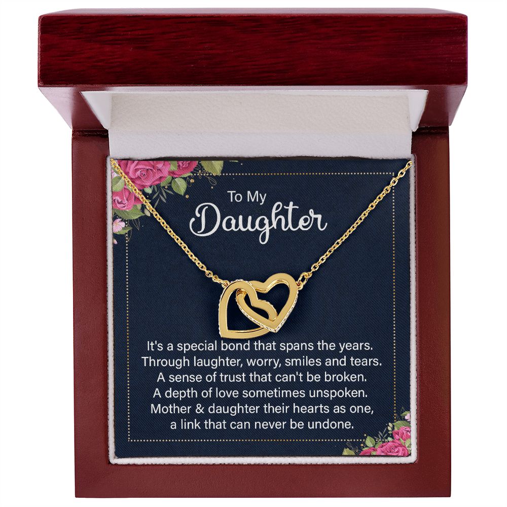To my daughter - it's a special bond Interlocking Hearts necklace