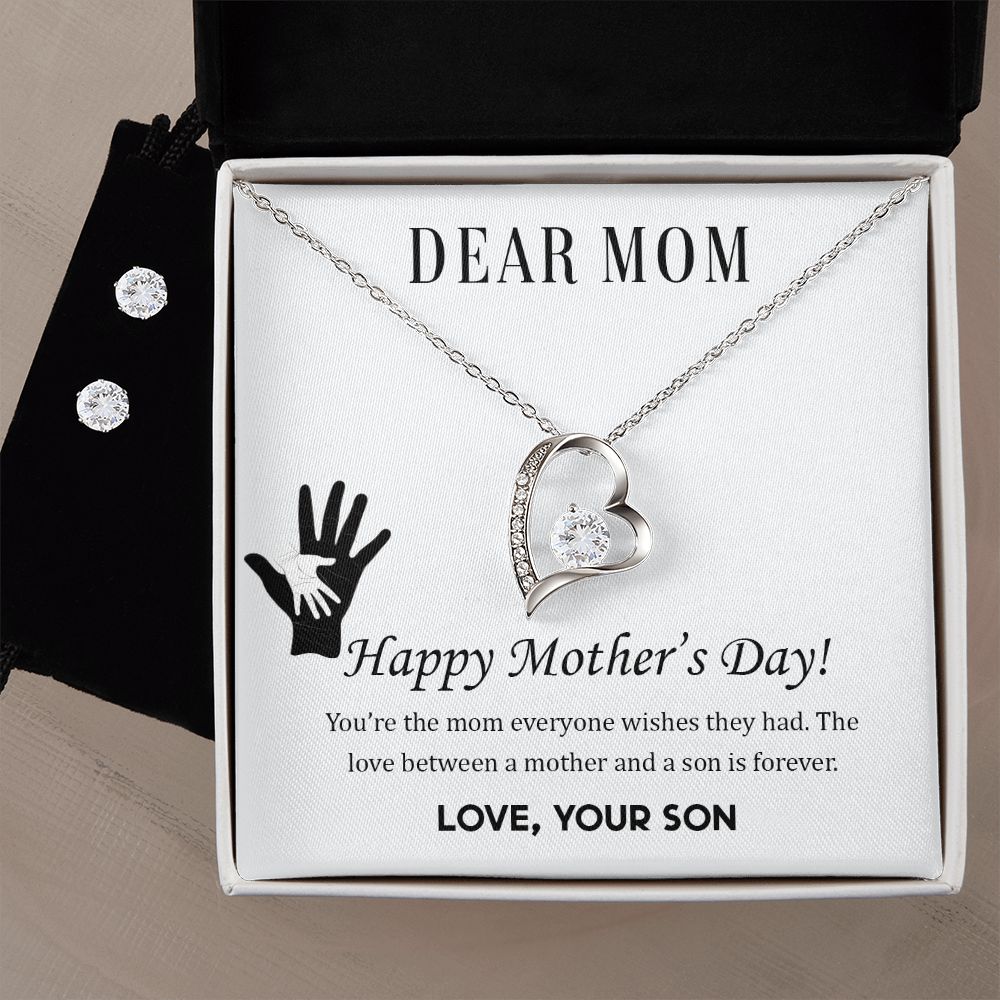 Dear Mom, Happy Mother’s Day! You’re the mom Forever Love Necklace and Cubic Zirconia Earring Set