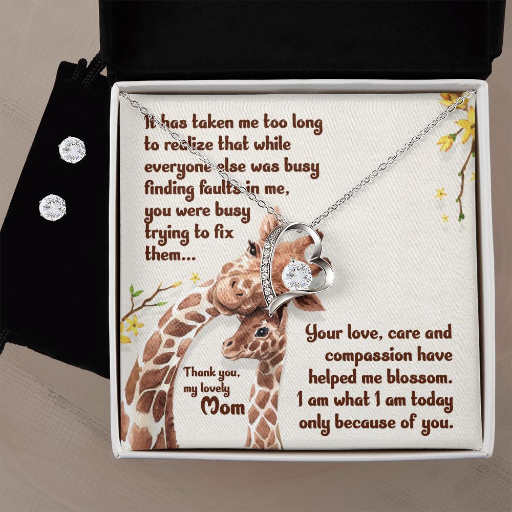 It has taken me Final Forever Love Necklace and Cubic Zirconia Earring Set