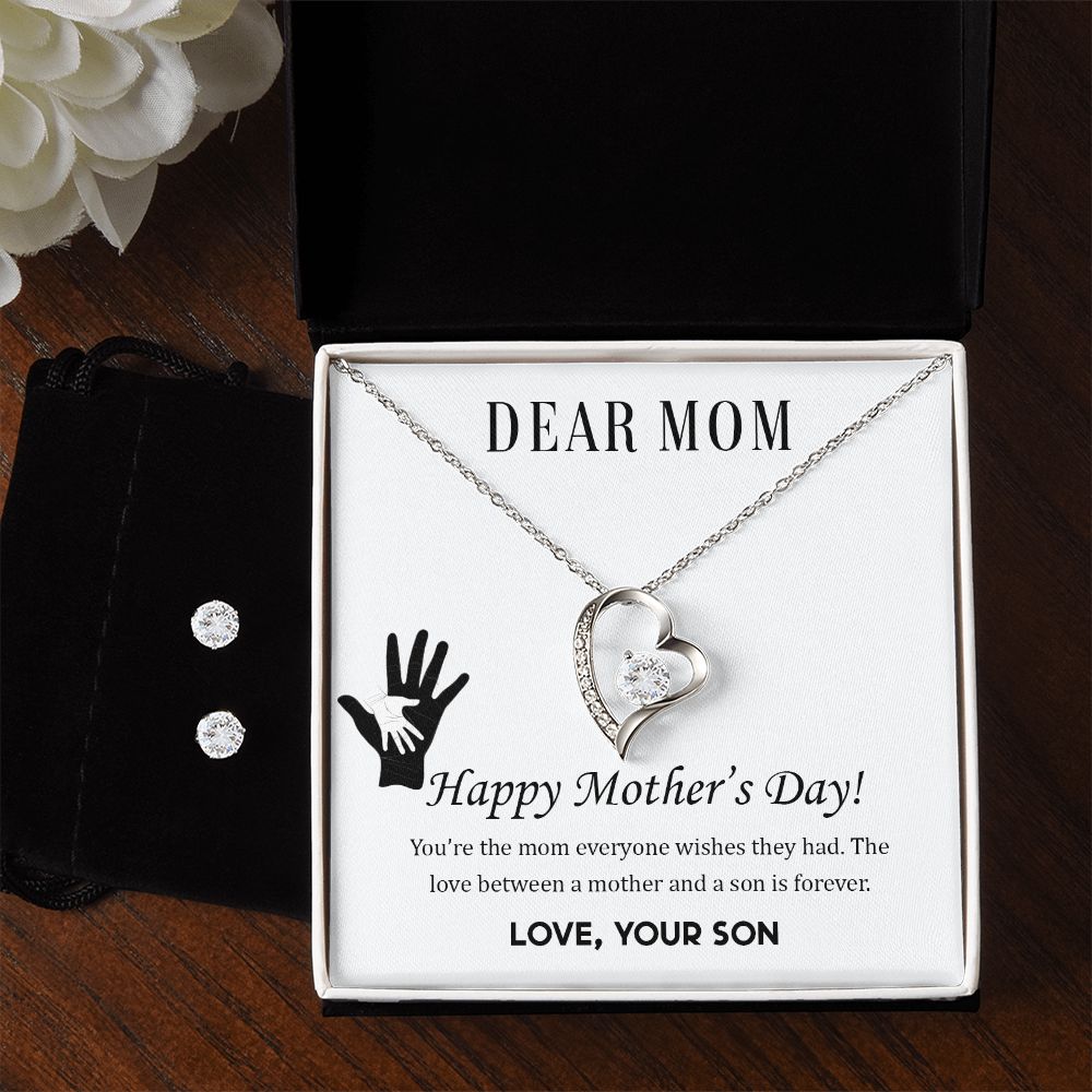 Dear Mom, Happy Mother’s Day! You’re the mom Forever Love Necklace and Cubic Zirconia Earring Set