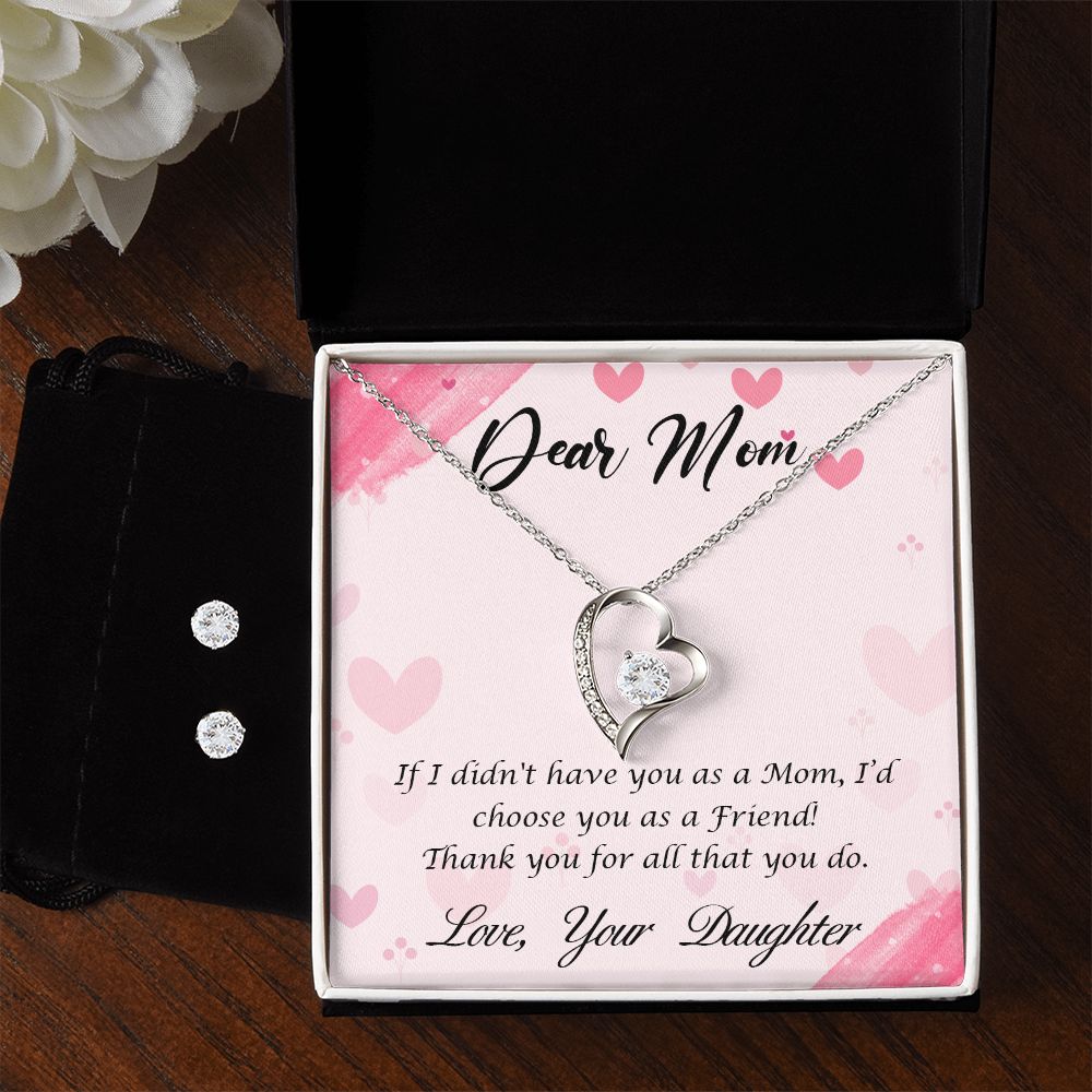 Dear Mom-Happy Mother’s Day! Forever Love Necklace and Cubic Zirconia Earring Set
