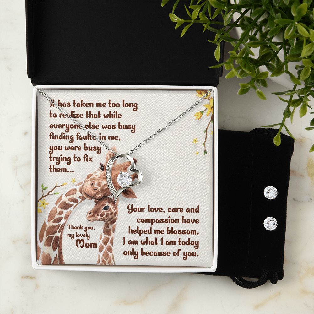 It has taken me Final Forever Love Necklace and Cubic Zirconia Earring Set