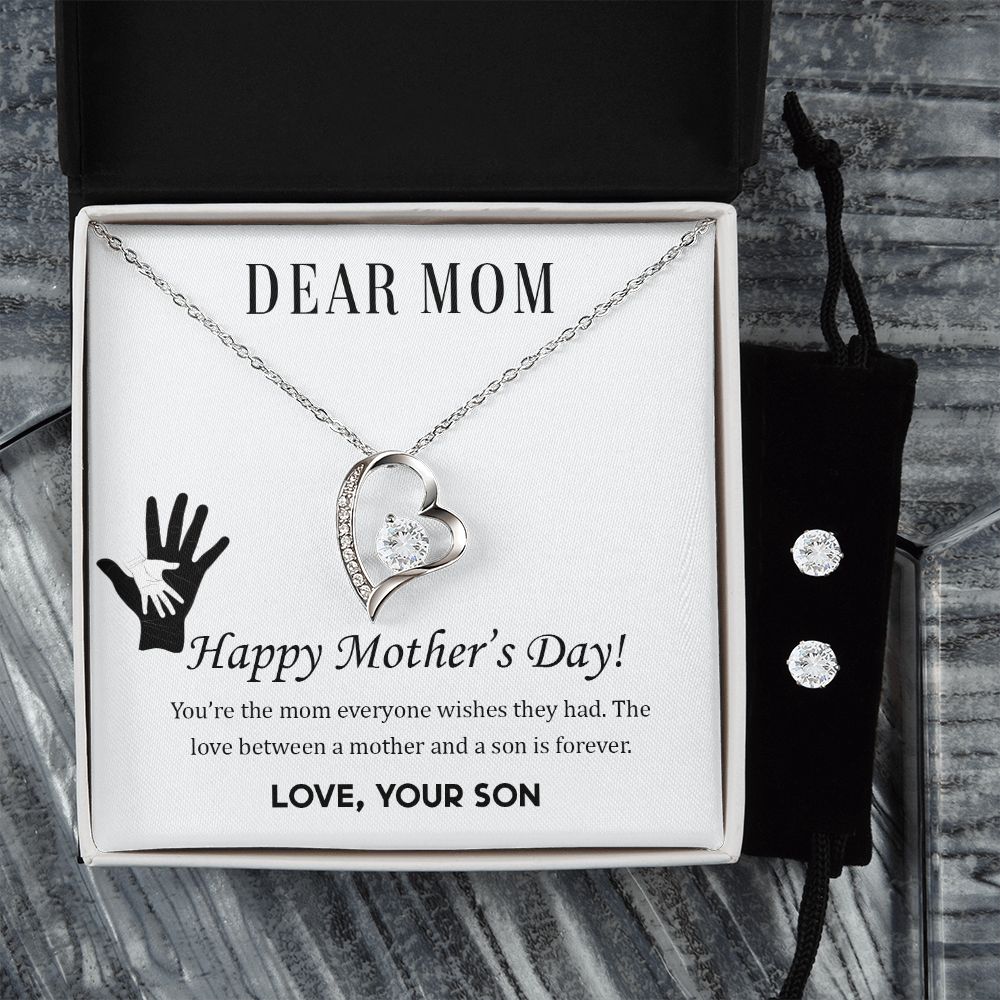 Dear Mom, Happy Mother’s Day! You’re the mom Forever Love Necklace and Cubic Zirconia Earring Set