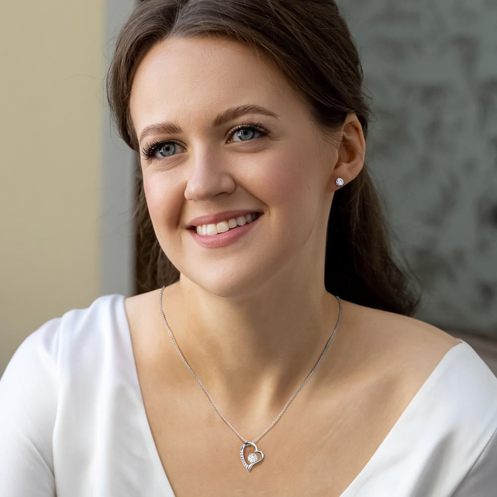 Dear Mom-Happy Mother’s Day! Forever Love Necklace and Cubic Zirconia Earring Set