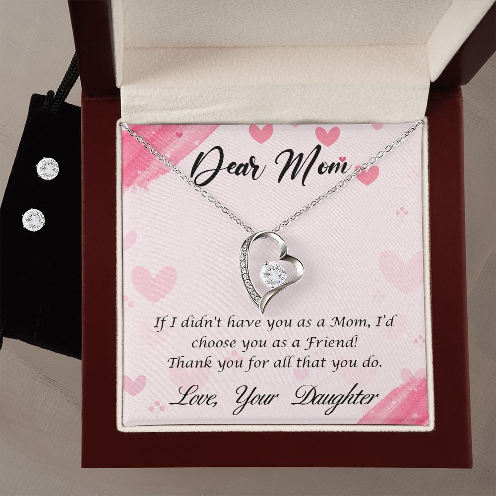 Dear Mom-Happy Mother’s Day! Forever Love Necklace and Cubic Zirconia Earring Set