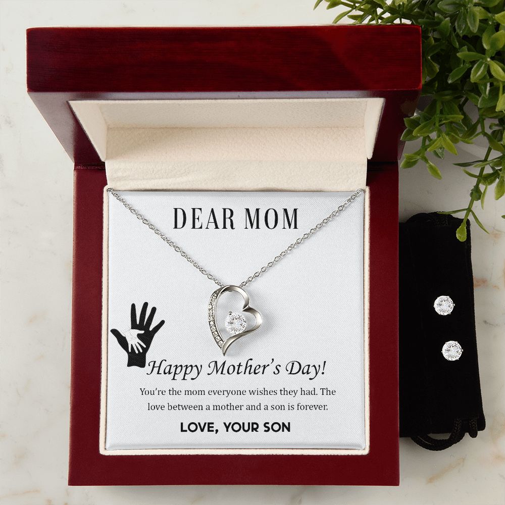 Dear Mom, Happy Mother’s Day! You’re the mom Forever Love Necklace and Cubic Zirconia Earring Set