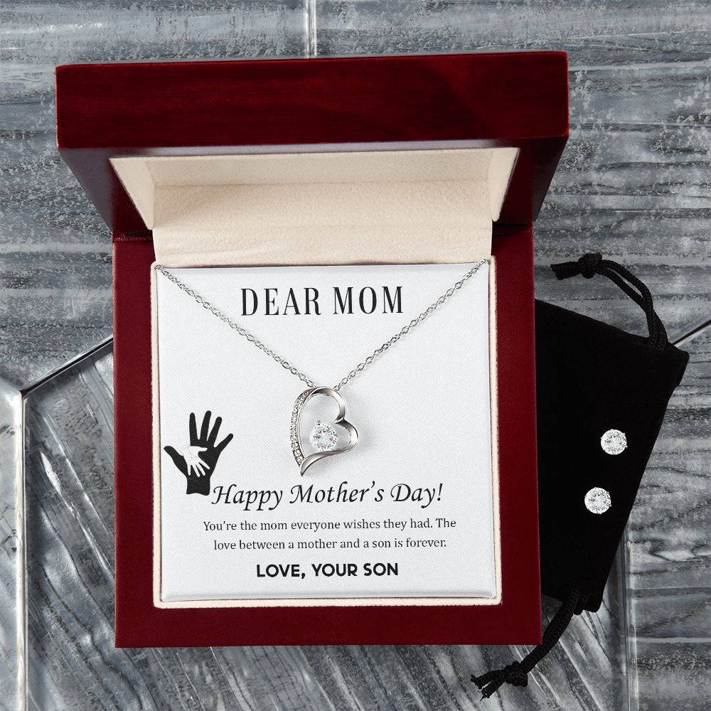 Dear Mom, Happy Mother’s Day! You’re the mom Forever Love Necklace and Cubic Zirconia Earring Set