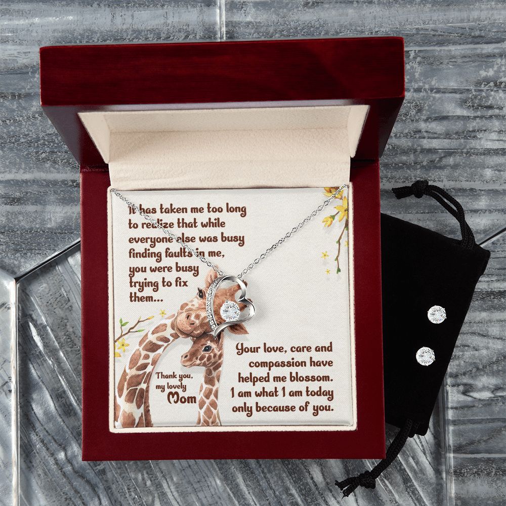 It has taken me Final Forever Love Necklace and Cubic Zirconia Earring Set