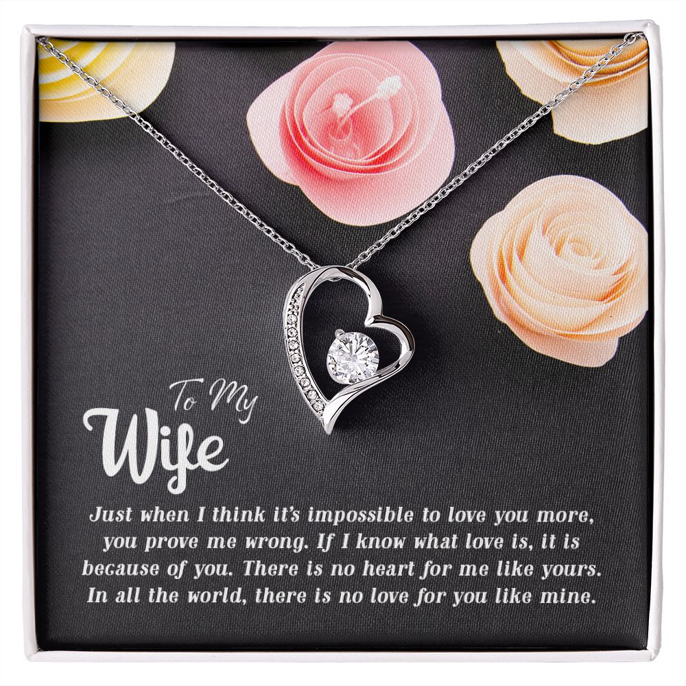 To My Wife There is no heart for me like yours Forever Love Necklace