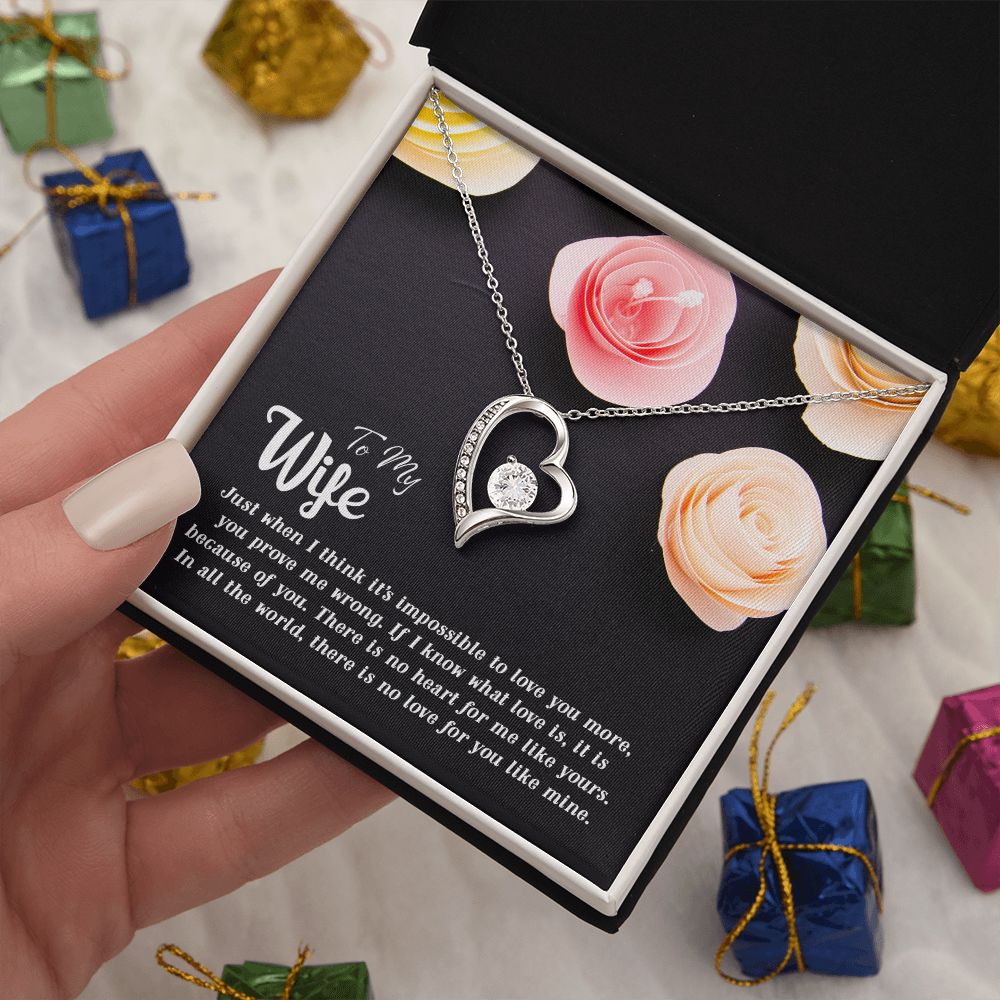 To My Wife There is no heart for me like yours Forever Love Necklace