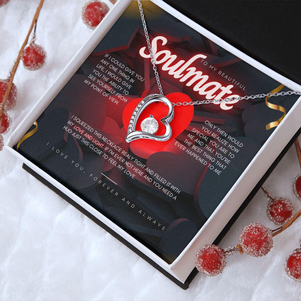 To My Beautiful Soulmate dazzling Forever Love Necklace, valentine's day gift for her