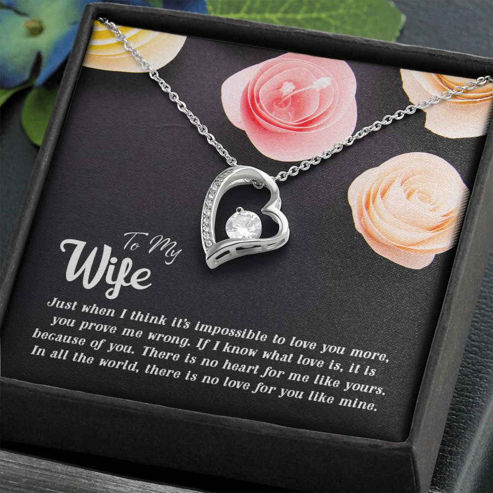 To My Wife There is no heart for me like yours Forever Love Necklace