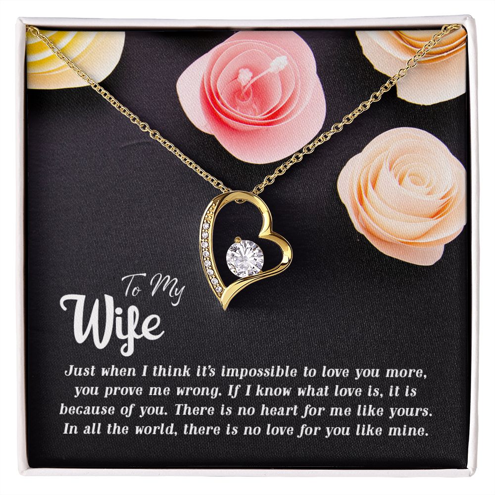 To My Wife There is no heart for me like yours Forever Love Necklace