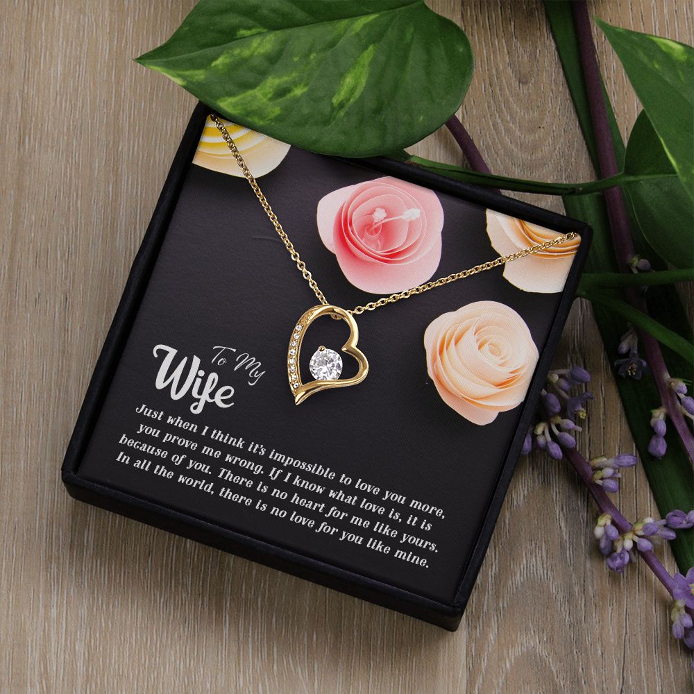 To My Wife There is no heart for me like yours Forever Love Necklace