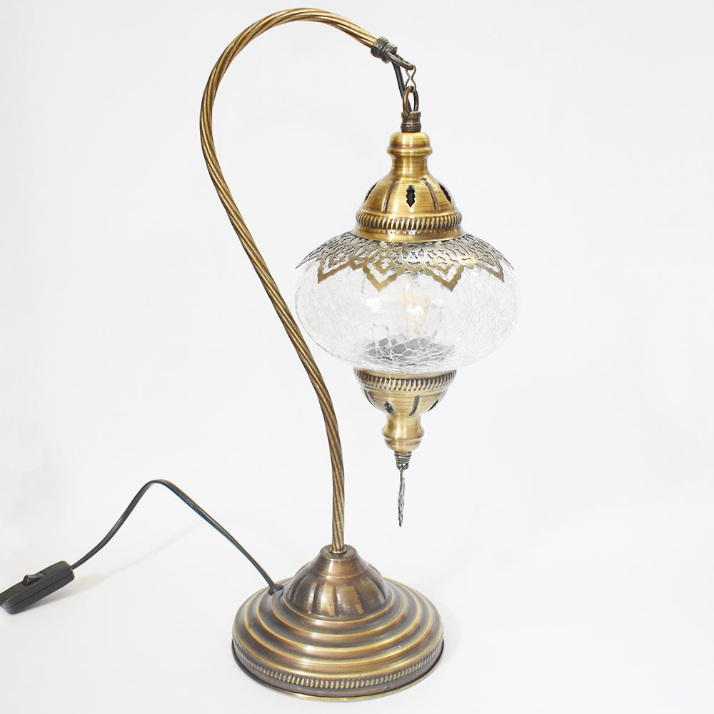 Crackle Glass Table Lamp - Vintage Style