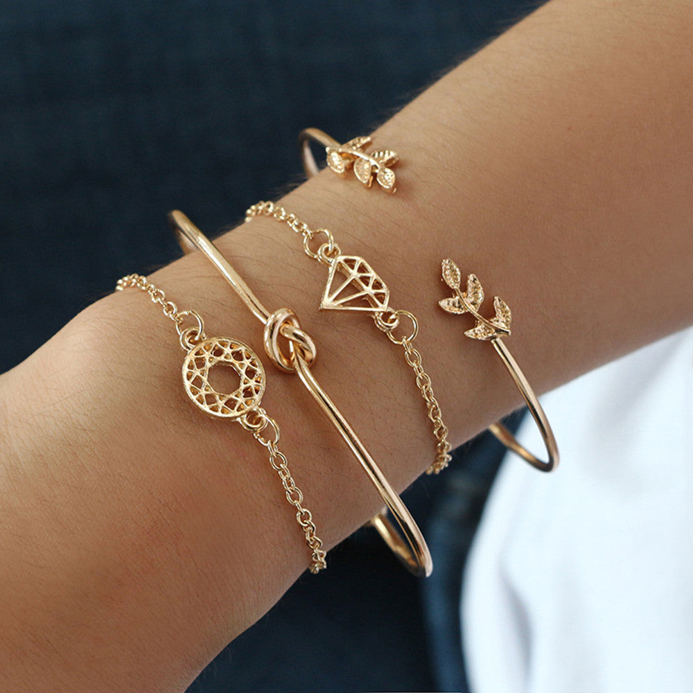 4Pcs Bangle Cuff Bracelet for Women