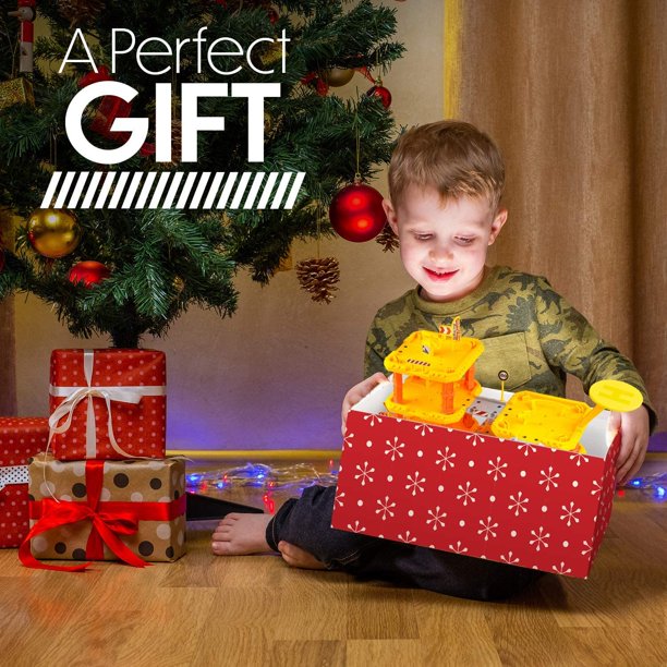Yellow Construction Toys Cars Playsets with Garage Track 6 Construction Trucks Vehicles 2 Little Construction Workers 1 Helicopter Best Gift for Boys Kids
