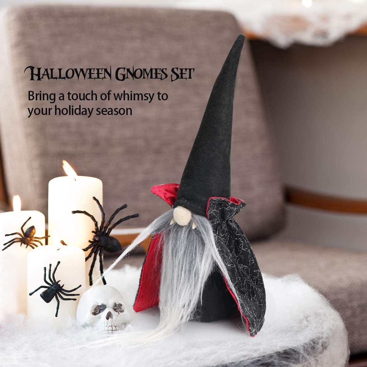 2Pack Halloween Witch Gnomes Plush Decoration