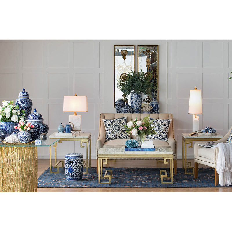 Decorative Jars - White, Blue - Set of Three