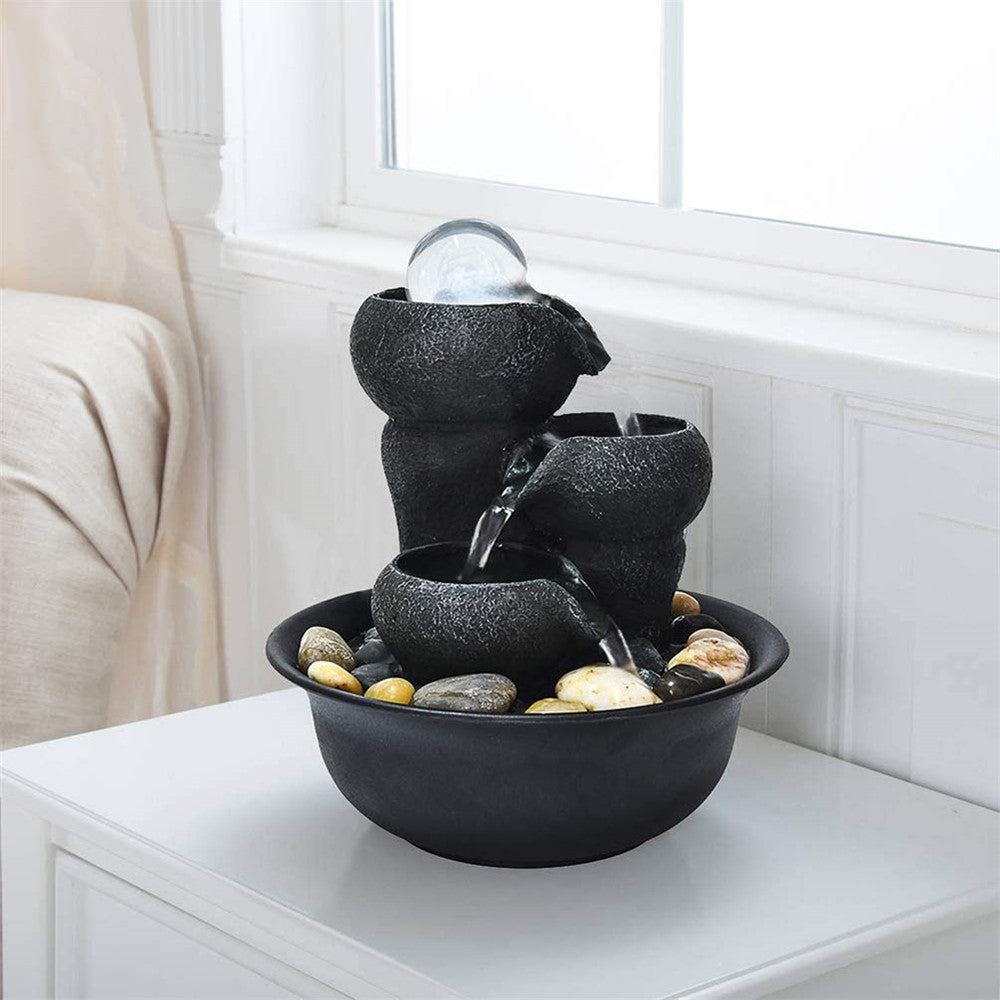 8" Indoor 3-Tier Cascading Tabletop Fountain
