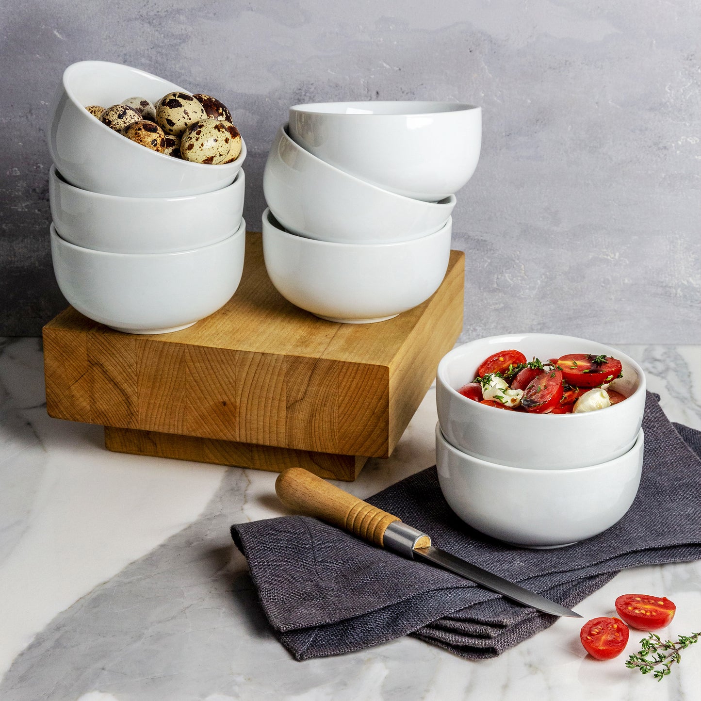 Small Coupe Ramekin Bowl, White, Set of 8