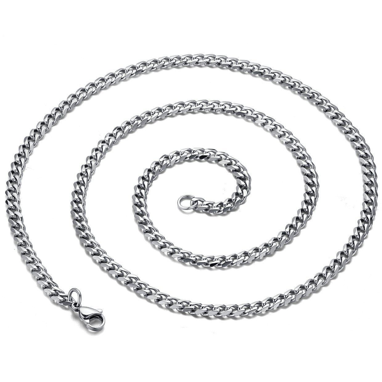 Men's Stainless Steel Our Father Lord's Prayer Halo Ring & Necklace